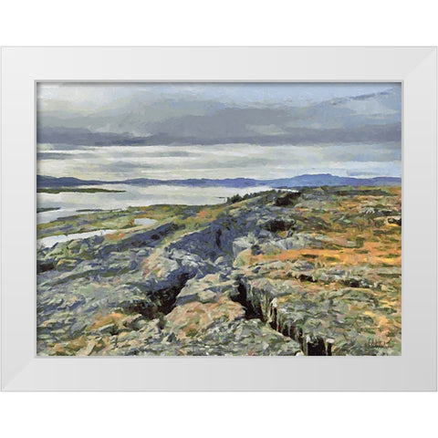 Beautiful nature in Iceland XII White Modern Wood Framed Art Print by Medeiros, Celito