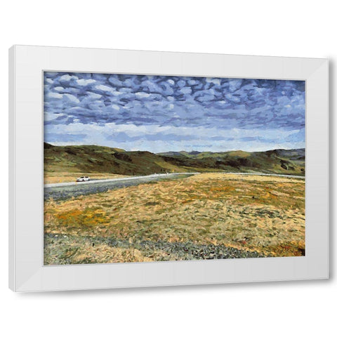 Beautiful nature in Iceland XIII White Modern Wood Framed Art Print by Medeiros, Celito
