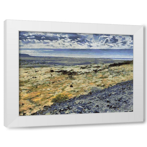 Beautiful nature in Iceland XV White Modern Wood Framed Art Print by Medeiros, Celito