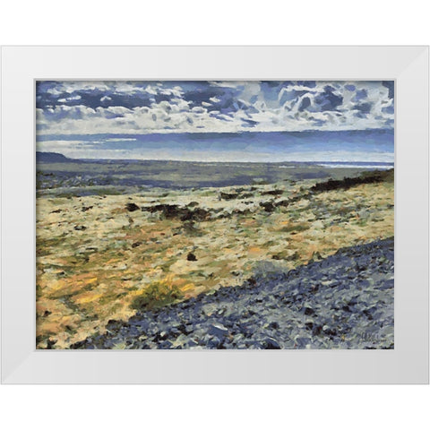 Beautiful nature in Iceland XV White Modern Wood Framed Art Print by Medeiros, Celito