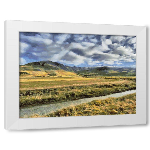 Beautiful nature in Iceland XVI White Modern Wood Framed Art Print by Medeiros, Celito