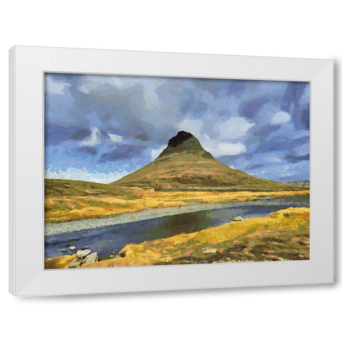Beautiful nature in Iceland XX White Modern Wood Framed Art Print by Medeiros, Celito