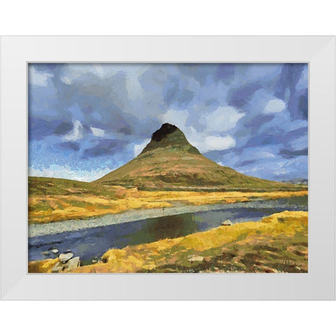 Beautiful nature in Iceland XX White Modern Wood Framed Art Print by Medeiros, Celito