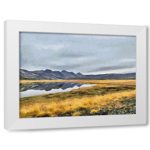 Beautiful nature in Iceland XXI White Modern Wood Framed Art Print by Medeiros, Celito