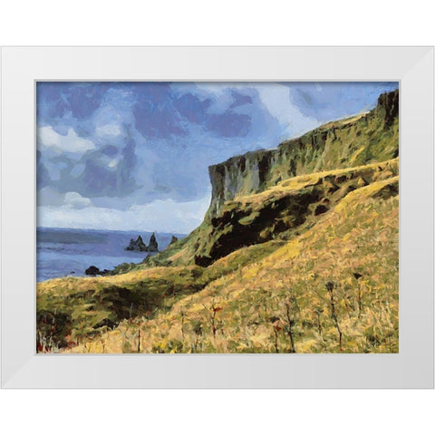 Beautiful nature in Iceland XXX White Modern Wood Framed Art Print by Medeiros, Celito