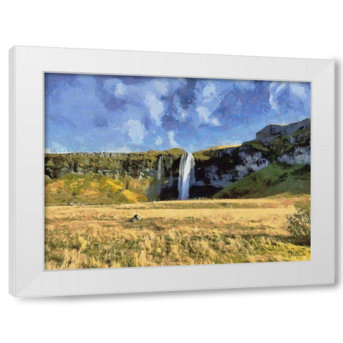 Beautiful nature in Iceland XXXIV White Modern Wood Framed Art Print by Medeiros, Celito