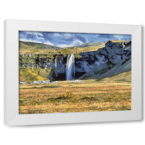 Beautiful nature in Iceland XXXIV White Modern Wood Framed Art Print by Medeiros, Celito