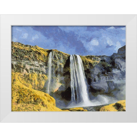Beautiful nature in Iceland XL White Modern Wood Framed Art Print by Medeiros, Celito