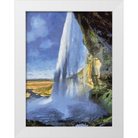 Beautiful nature in Iceland XLVII White Modern Wood Framed Art Print by Medeiros, Celito