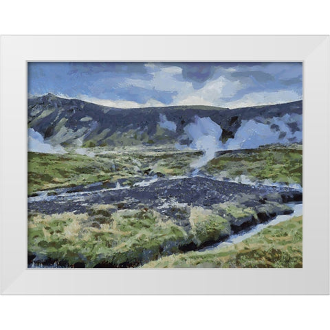 Beautiful nature in Iceland IL White Modern Wood Framed Art Print by Medeiros, Celito