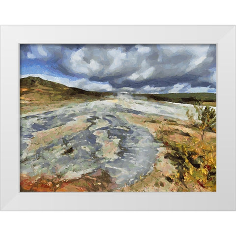 Beautiful nature in Iceland LIII White Modern Wood Framed Art Print by Medeiros, Celito