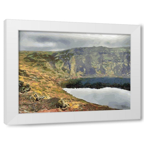 Beautiful nature in Iceland LVI White Modern Wood Framed Art Print by Medeiros, Celito