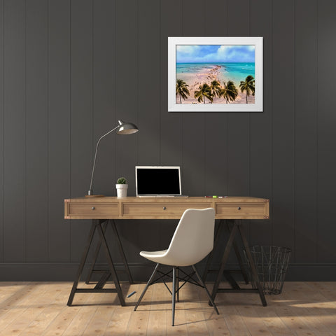 Endless Beach White Modern Wood Framed Art Print by Medeiros, Celito