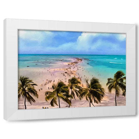 Endless Beach White Modern Wood Framed Art Print by Medeiros, Celito