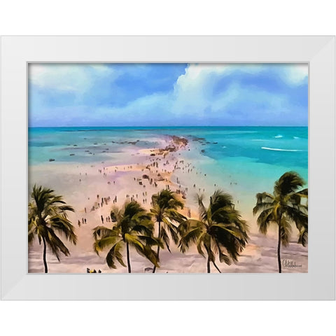 Endless Beach White Modern Wood Framed Art Print by Medeiros, Celito