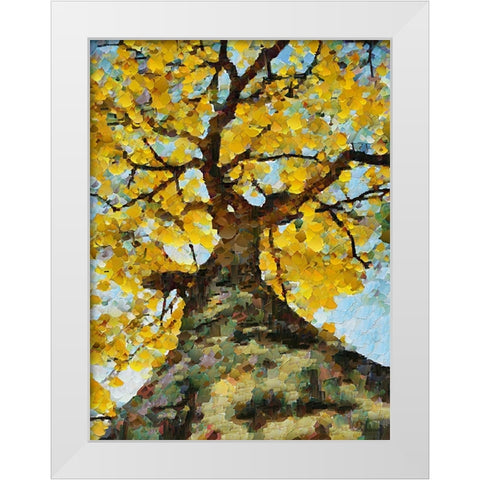 Collectio of Bloomin and Autumn Trees III White Modern Wood Framed Art Print by Medeiros, Celito