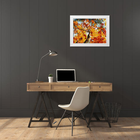 Collectio of Bloomin and Autumn Trees V White Modern Wood Framed Art Print by Medeiros, Celito