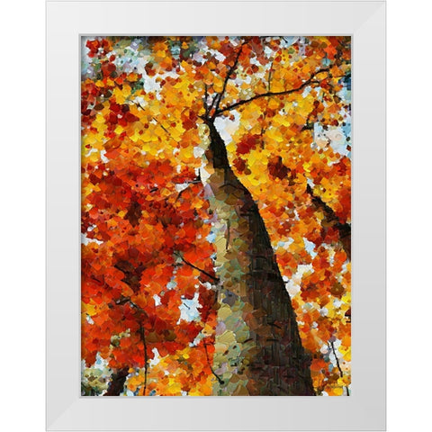 Collectio of Bloomin and Autumn Trees VI White Modern Wood Framed Art Print by Medeiros, Celito
