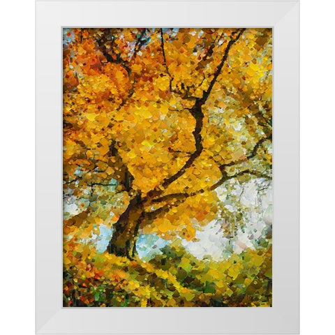 Collectio of Bloomin and Autumn Trees IX White Modern Wood Framed Art Print by Medeiros, Celito