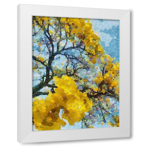 Collectio of Bloomin and Autumn Trees XI White Modern Wood Framed Art Print by Medeiros, Celito