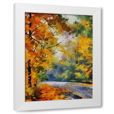 Collectio of Bloomin and Autumn Trees XIV White Modern Wood Framed Art Print by Medeiros, Celito