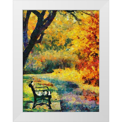 Collectio of Bloomin and Autumn Trees XV White Modern Wood Framed Art Print by Medeiros, Celito