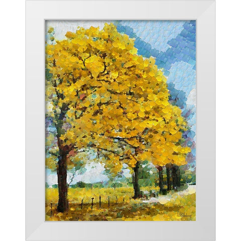Collectio of Bloomin and Autumn Trees XVI White Modern Wood Framed Art Print by Medeiros, Celito