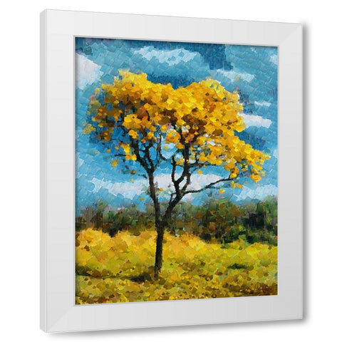 Collectio of Bloomin and Autumn Trees XVII White Modern Wood Framed Art Print by Medeiros, Celito