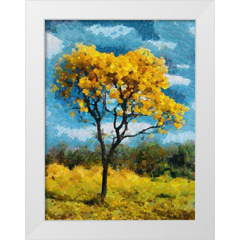 Collectio of Bloomin and Autumn Trees XVII White Modern Wood Framed Art Print by Medeiros, Celito