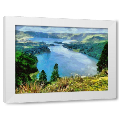 View of the Coast VII White Modern Wood Framed Art Print by Medeiros, Celito