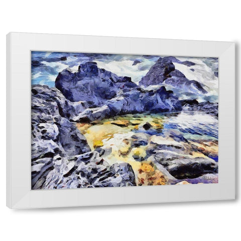 Bay between Rocks II White Modern Wood Framed Art Print by Medeiros, Celito