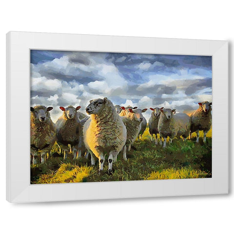 Sheep and Goat Collection V White Modern Wood Framed Art Print by Medeiros, Celito
