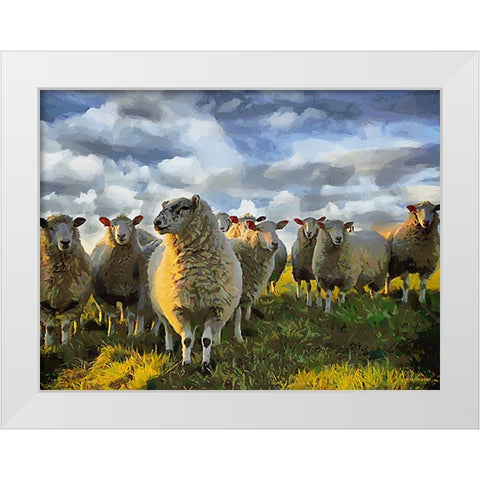 Sheep and Goat Collection V White Modern Wood Framed Art Print by Medeiros, Celito