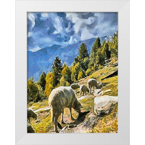 Sheep and Goat Collection VI White Modern Wood Framed Art Print by Medeiros, Celito