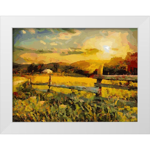 Sunset in the Countryside White Modern Wood Framed Art Print by Medeiros, Celito