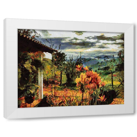 Countryside View White Modern Wood Framed Art Print by Medeiros, Celito