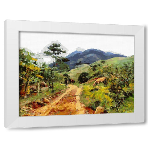Countryside View II White Modern Wood Framed Art Print by Medeiros, Celito