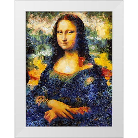 Mona Lisa White Modern Wood Framed Art Print by Medeiros, Celito