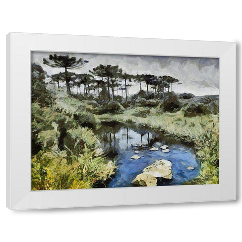 River in Tropical Nature White Modern Wood Framed Art Print by Medeiros, Celito