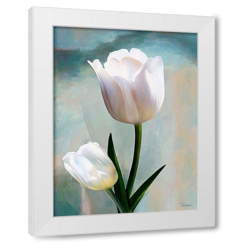 White Tulip White Modern Wood Framed Art Print by Medeiros, Celito