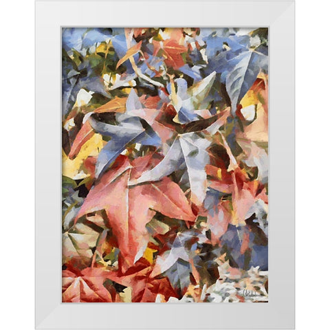 Colorful Autumn Leaves White Modern Wood Framed Art Print by Medeiros, Celito