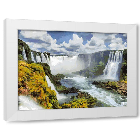 Iguazu Watterfalls X White Modern Wood Framed Art Print by Medeiros, Celito