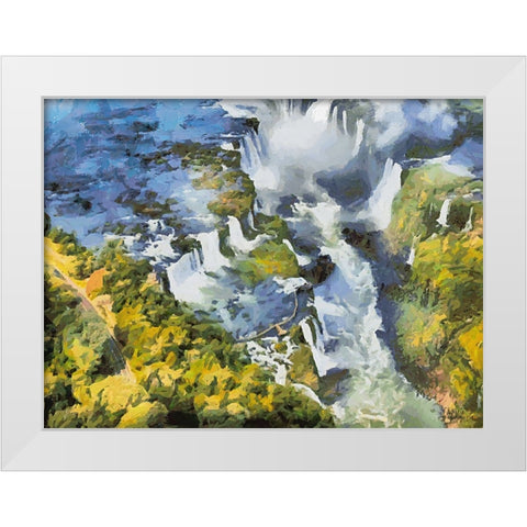 Iguazu Watterfalls XII White Modern Wood Framed Art Print by Medeiros, Celito