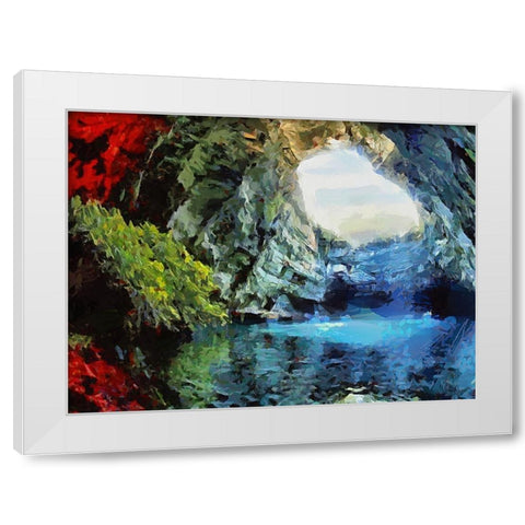 A Magical Cave White Modern Wood Framed Art Print by Medeiros, Celito