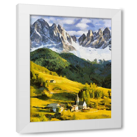 Dolomity Mountains White Modern Wood Framed Art Print by Medeiros, Celito