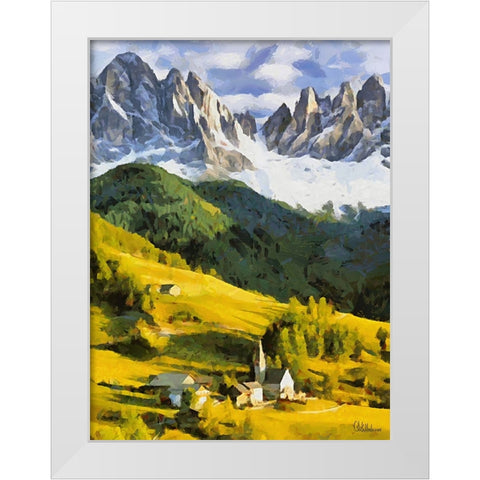 Dolomity Mountains White Modern Wood Framed Art Print by Medeiros, Celito