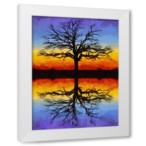 Mirroring Tree White Modern Wood Framed Art Print by Medeiros, Celito