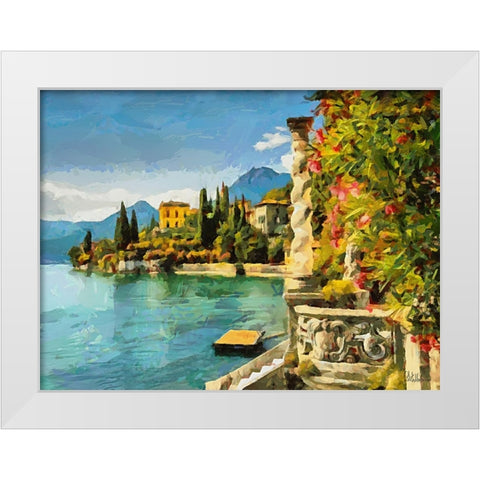 Bellagio on Lago di Como White Modern Wood Framed Art Print by Medeiros, Celito