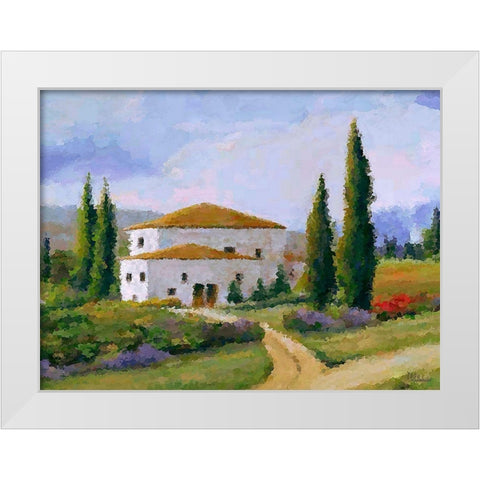 White House in Tuscany White Modern Wood Framed Art Print by Medeiros, Celito