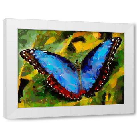 Butterfly Wings VI White Modern Wood Framed Art Print by Medeiros, Celito